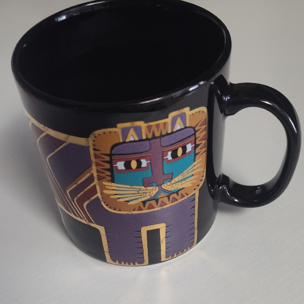 Laurel Burch Purple and Gold Cat Mug
